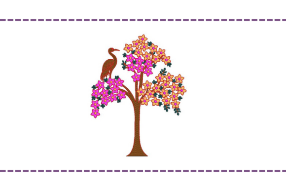Bird on Tree: A Versatile Embroidery Design for Creative and Practical Use