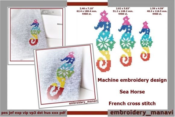 Embracing Nautical Charm: A Guide to the Sea Horse French Cross Stitch Machine Embroidery Design