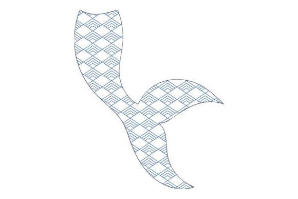 Japanese Sashiko Shape Mermaid Tail