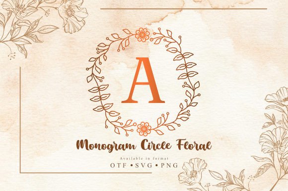 Monogram Circle Floral: A Botanical Font for Elegant Designs