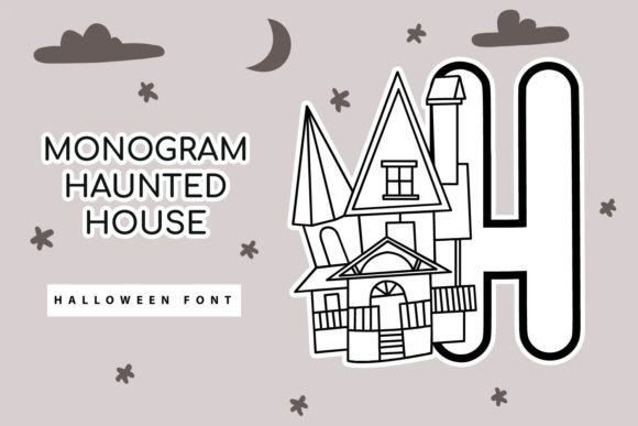 Monogram Haunted House: A Playful and Spooky Font for Creative Projects